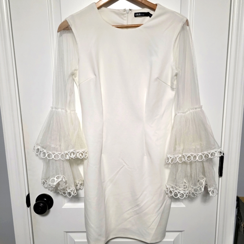 INA Graduation Dress White (Wedding/Bridal Shower) M